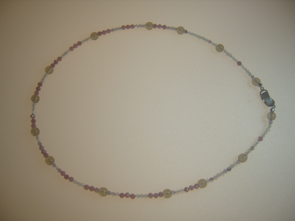 연수정 플로라이트 루벨라이트목걸이