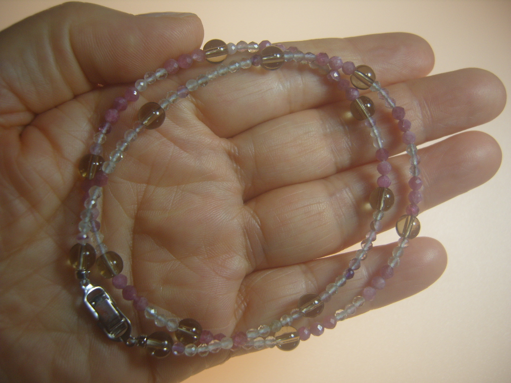 연수정 플로라이트 루벨라이트목걸이