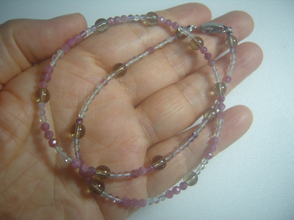 연수정 플로라이트 루벨라이트목걸이