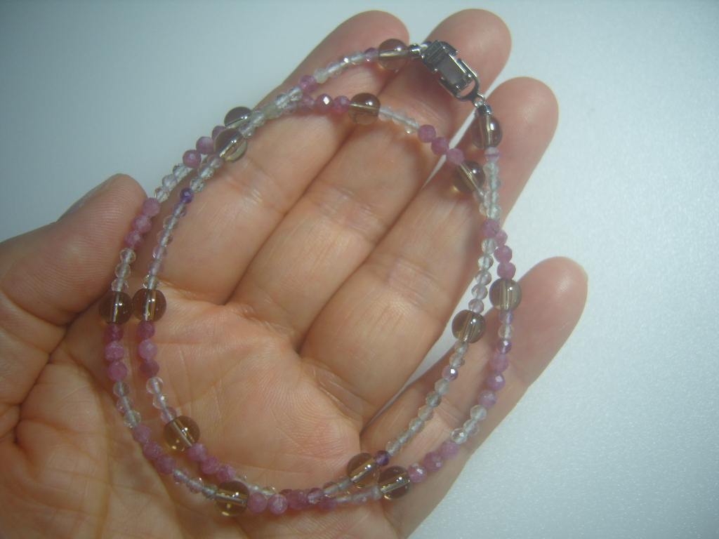 연수정 플로라이트 루벨라이트목걸이