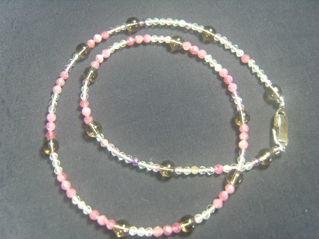 연수정 플로라이트 루벨라이트목걸이