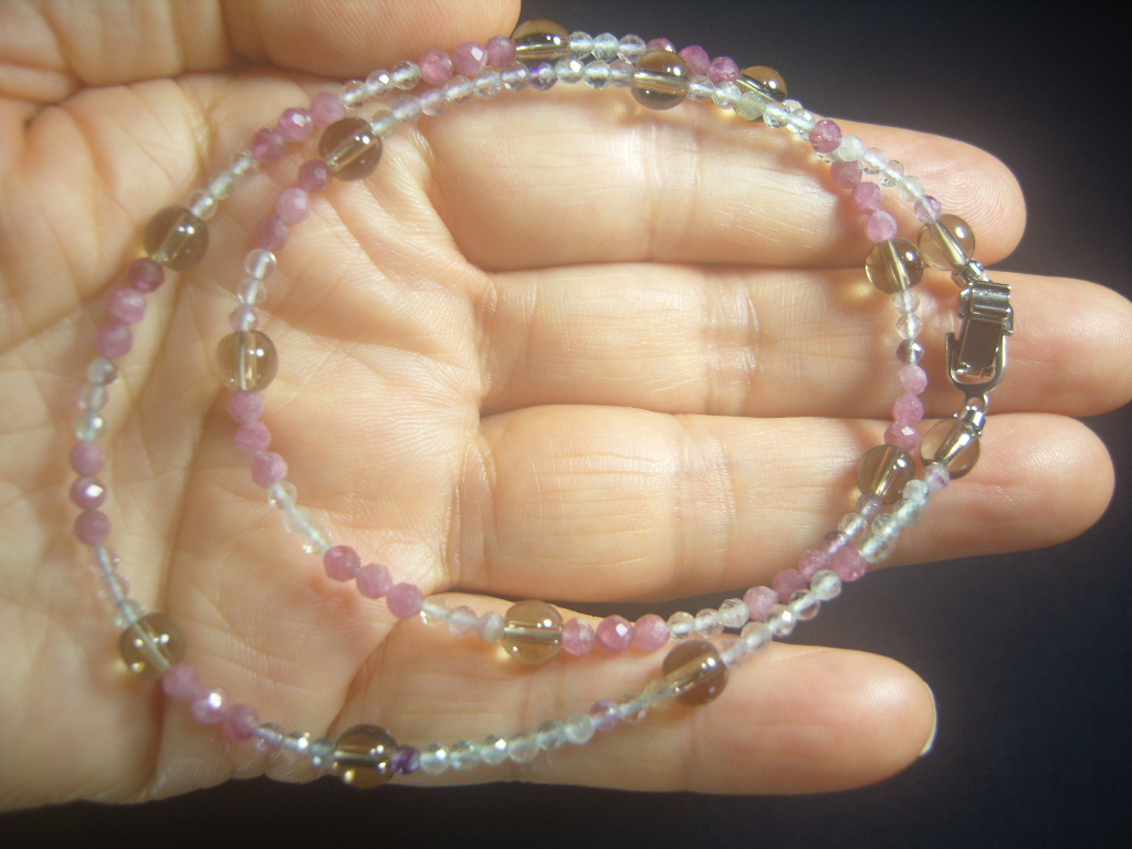 연수정 플로라이트 루벨라이트목걸이