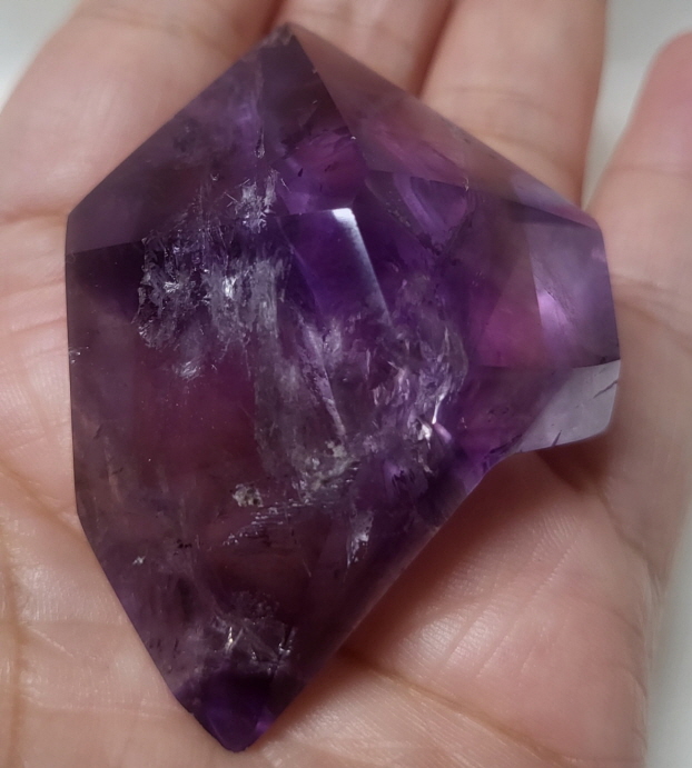 투명도  좋은 자수정 더블포인트형