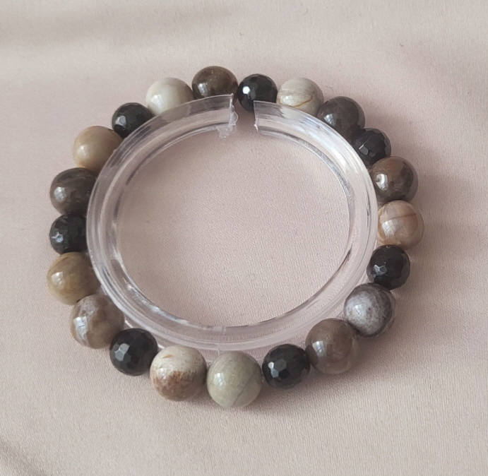 나무 화석 팔찌 9mm