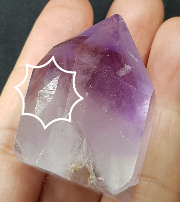 내츄럴 자수정 육각주형