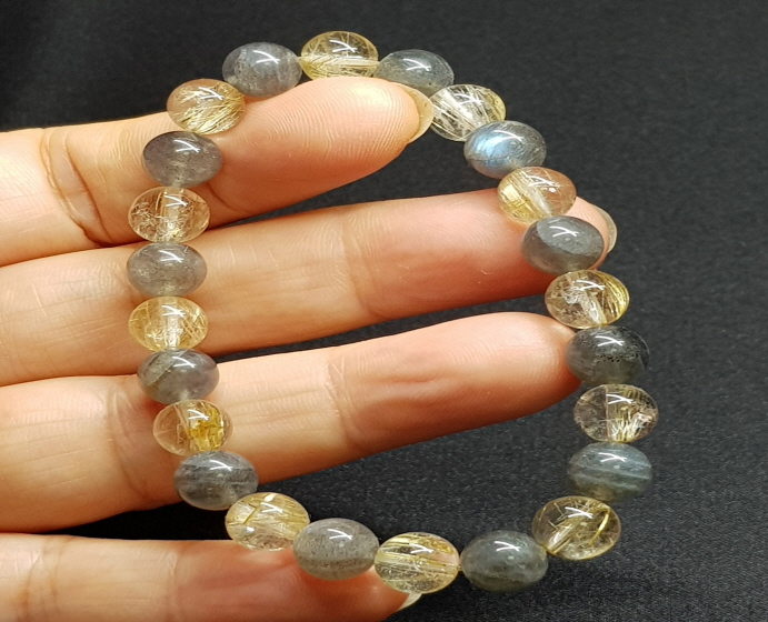 라브라도라이트금침수정 팔찌