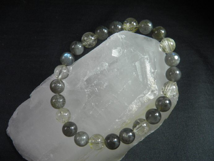 라브라도라이트금침수정 팔찌