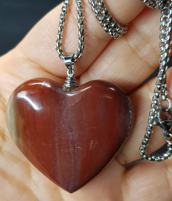 규화목(나무화석) 하트형 펜던트