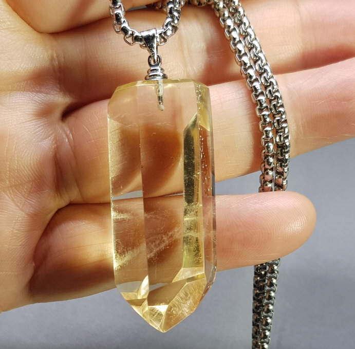 천연  시트린(황수정) 펜던트