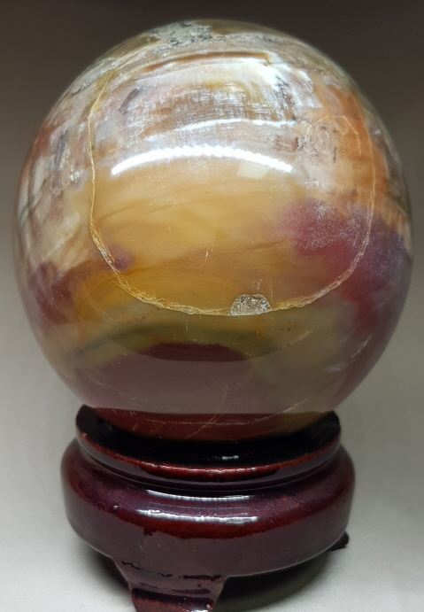 나무 화석(규화목)수정 구 92mm