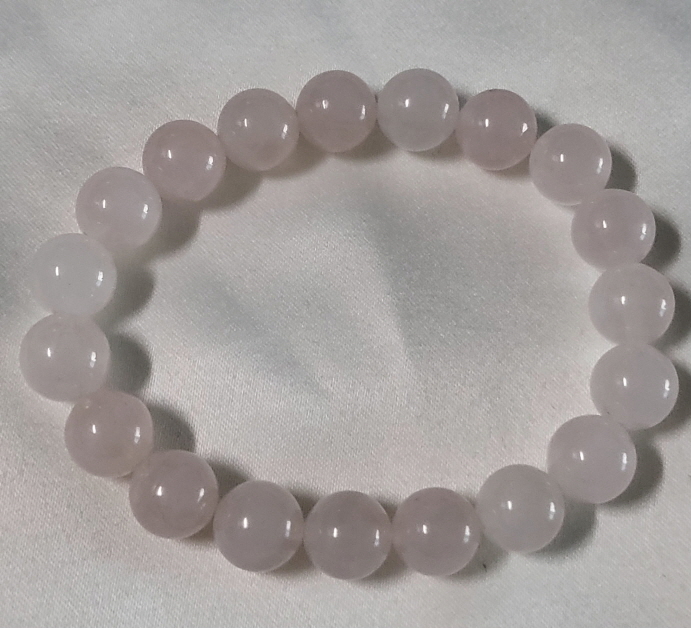 연한 장미수정 10mm 팔찌