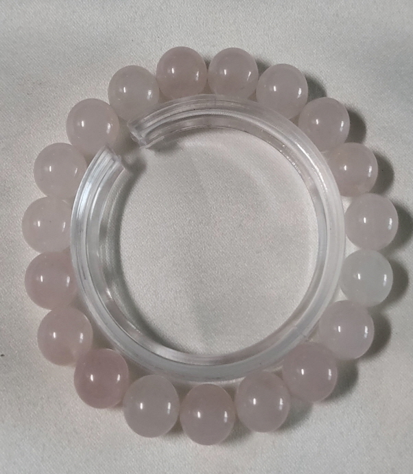 연한 장미수정 10mm 팔찌