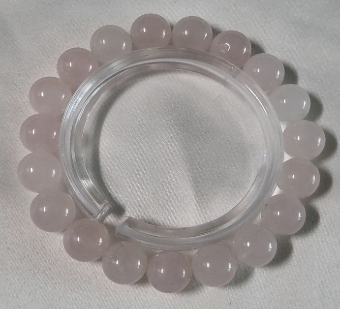 연한 장미수정 10mm 팔찌