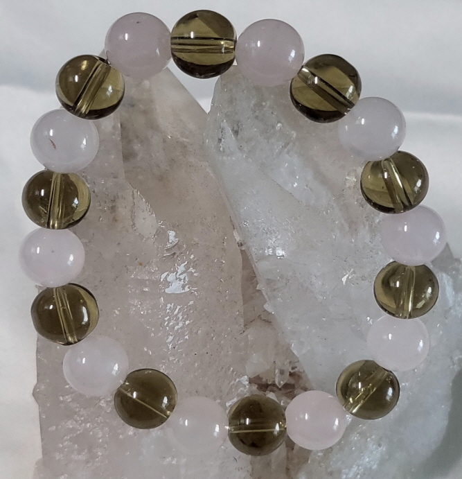 연수정과장미수정 라운드형팔찌