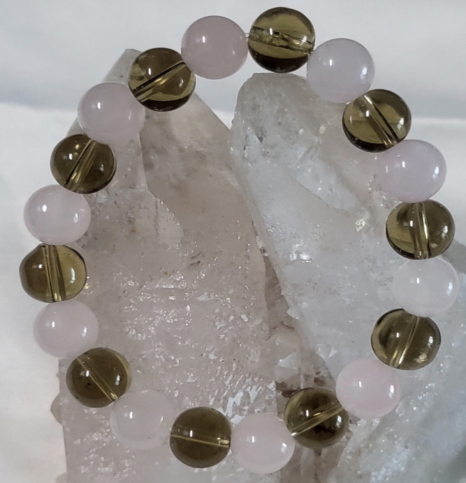 연수정과장미수정 라운드형팔찌