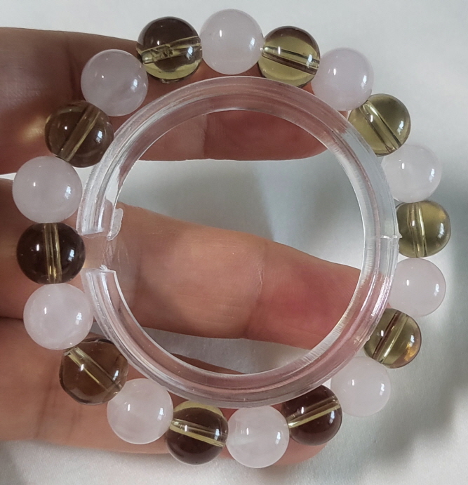 연수정과장미수정 라운드형팔찌