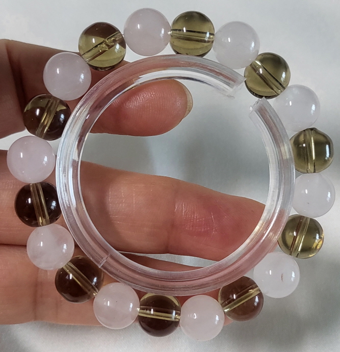 연수정과장미수정 라운드형팔찌