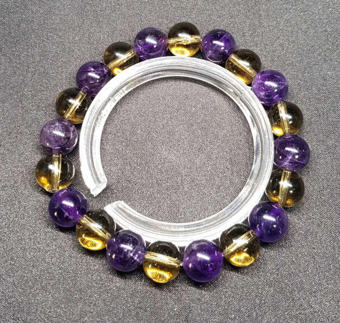 자수정 스모키 시트린 10mm 팔찌