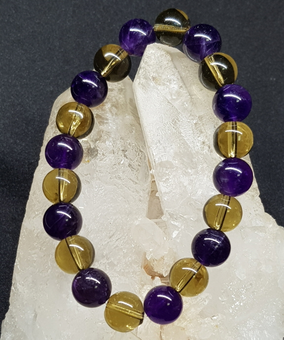 자수정 스모키 시트린 10mm 팔찌