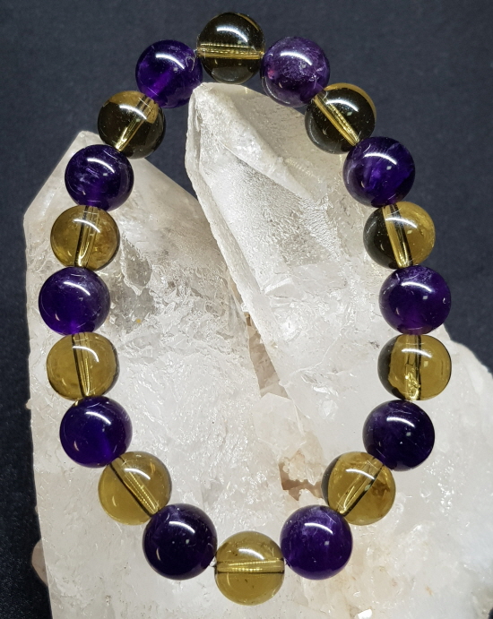 자수정 스모키 시트린 10mm 팔찌