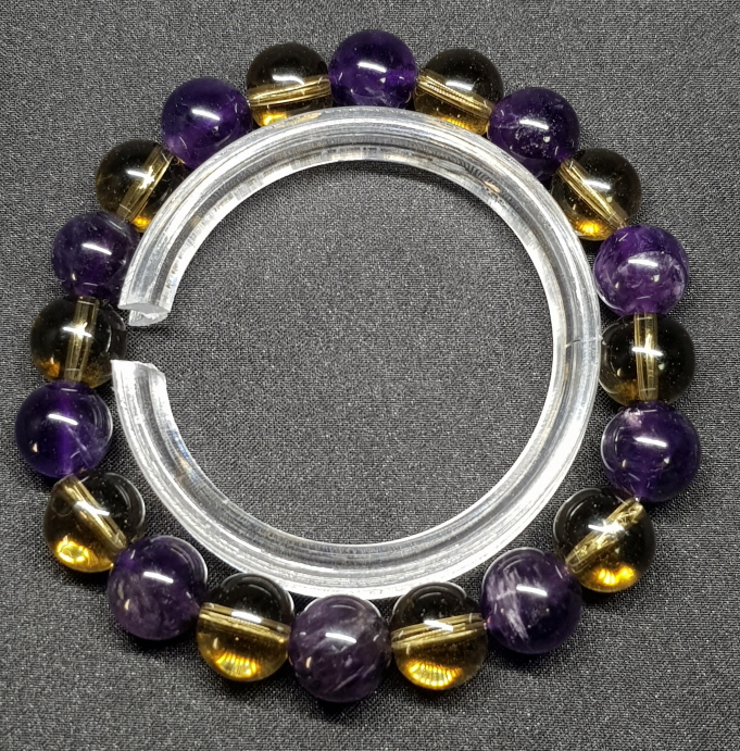 자수정 스모키 시트린 10mm 팔찌