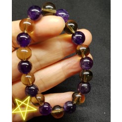 자수정 스모키 시트린 10mm 팔찌