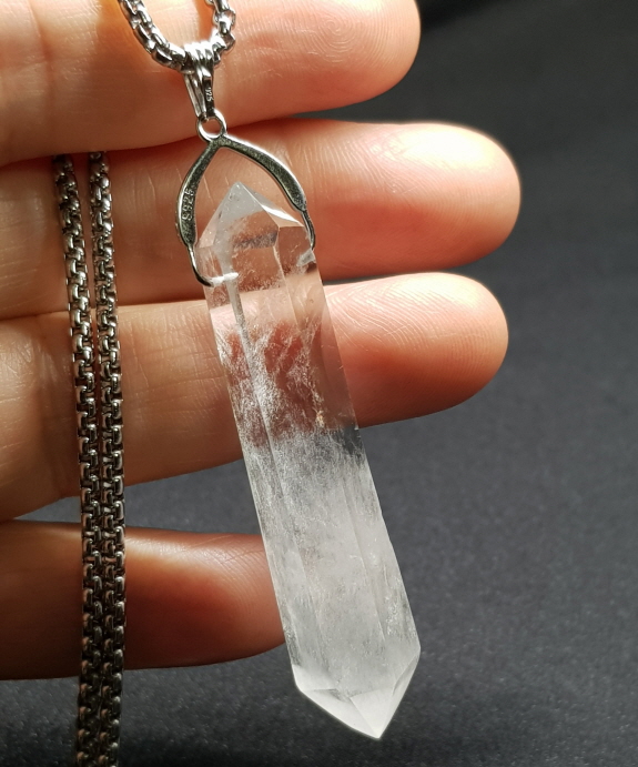 백수정더블포인트 펜던트