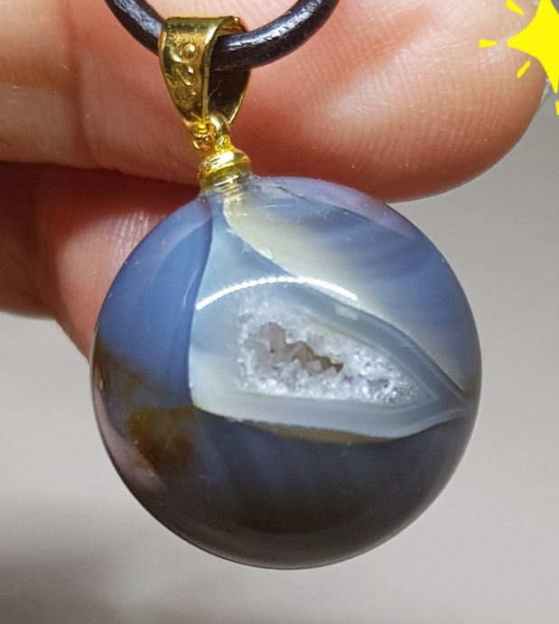 아게이트(마노) 지오드 펜던트