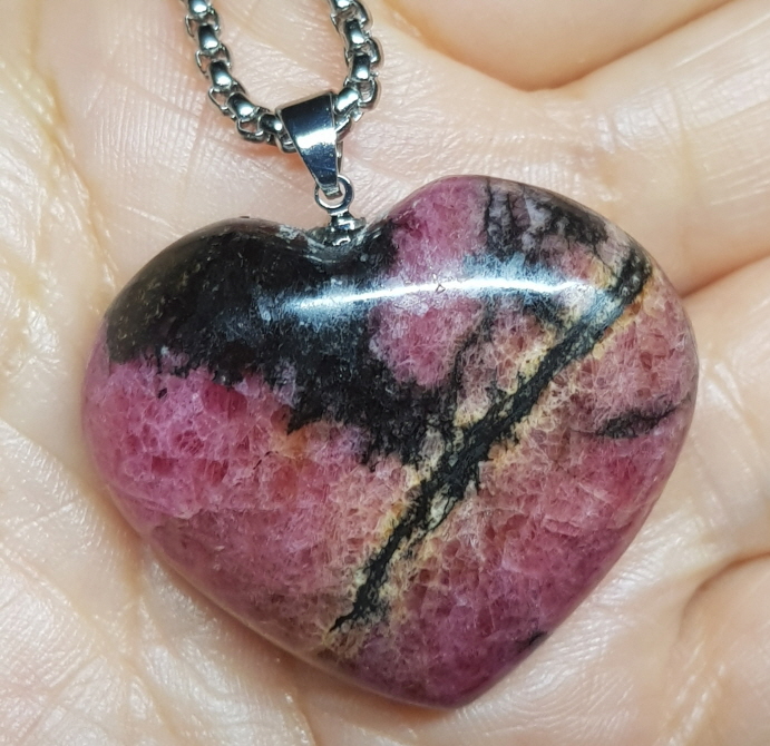 로도나이트 하트형펜던트