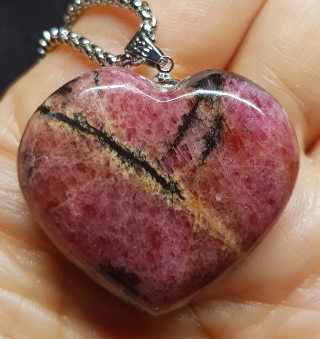 로도나이트 하트형펜던트