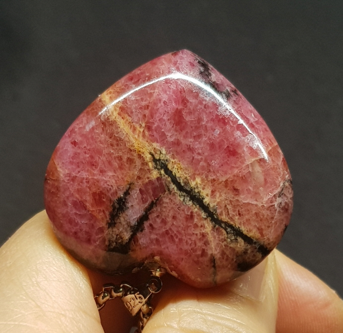 로도나이트 하트형펜던트