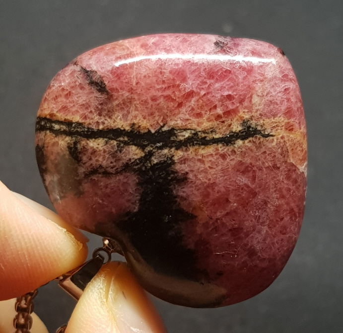 로도나이트 하트형펜던트