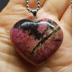 로도나이트 하트형펜던트