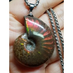 붉은 빛 오팔 암몰라이트 펜던트