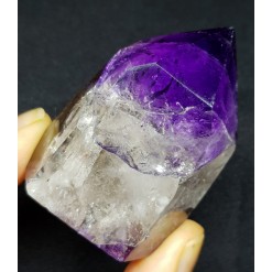 균열 스모키 아메시스트 육각주