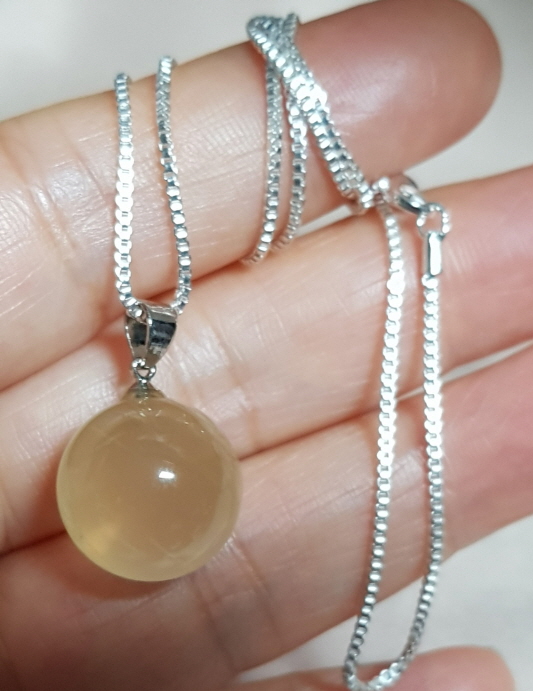 황수정 16mm 구슬형 펜던트