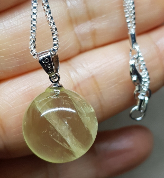 황수정 15.9mm 구슬형 펜던트