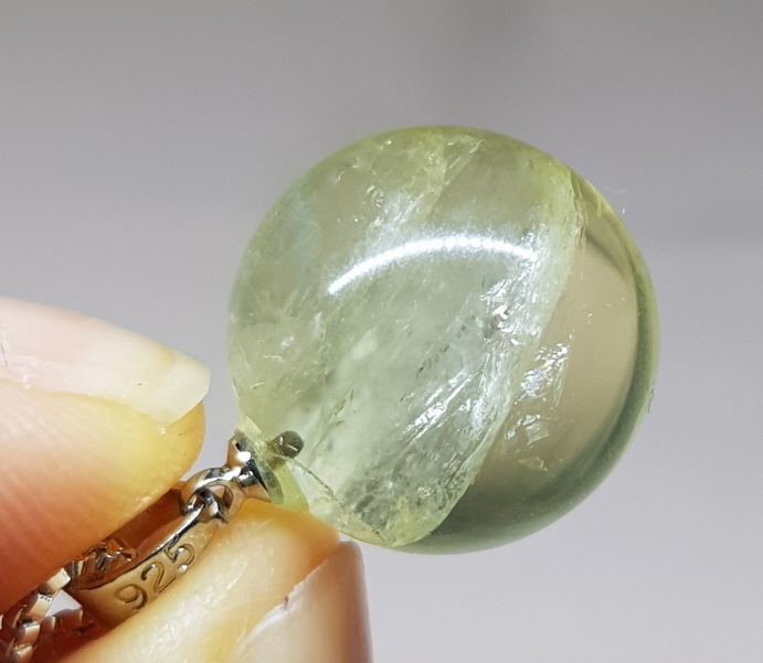 황수정 15.9mm 구슬형 펜던트