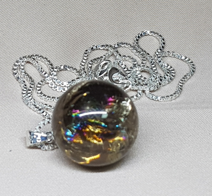 무지개 연수정 19mm 구슬형 펜던트