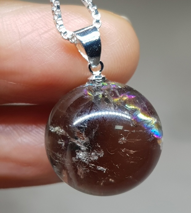 무지개 연수정 18mm 구슬형 펜던트