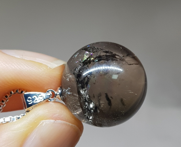 무지개 연수정 18mm 구슬형 펜던트