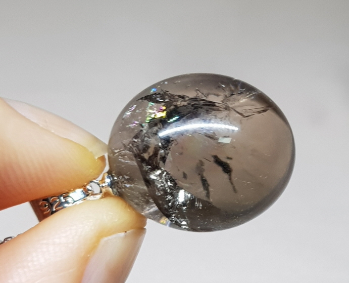 무지개 연수정 18mm 구슬형 펜던트