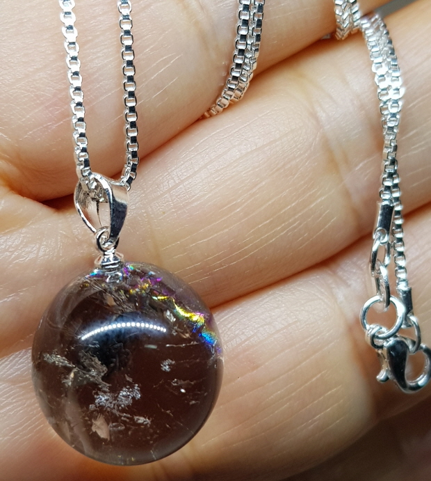 무지개 연수정 18mm 구슬형 펜던트