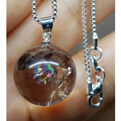 무지개 연수정 18mm 구슬형 펜던트