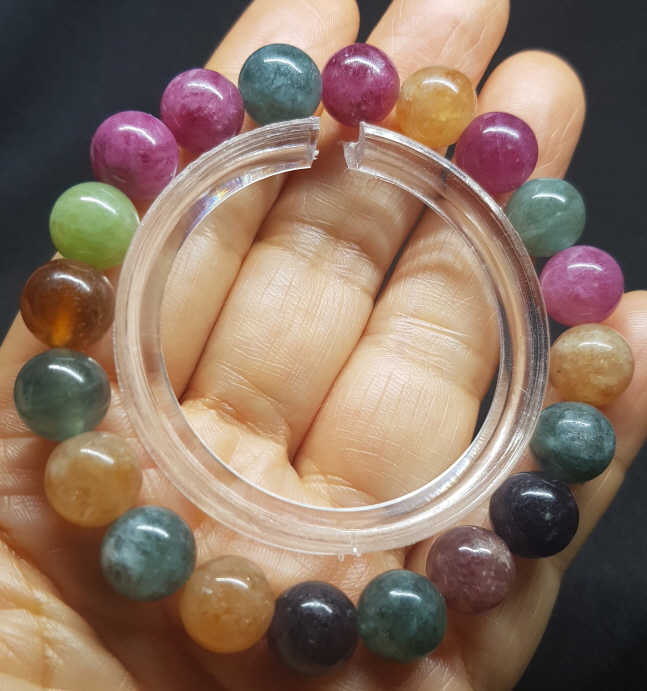 칼라 토르말린팔찌10mm 라운드형