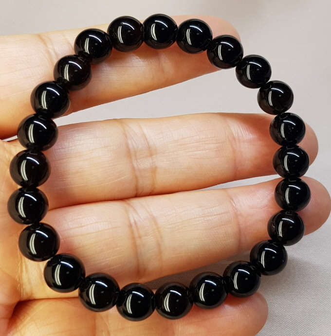 블랙 투어머린 8mm  라운드형팔찌