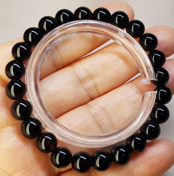 블랙 투어머린 8mm  라운드형팔찌
