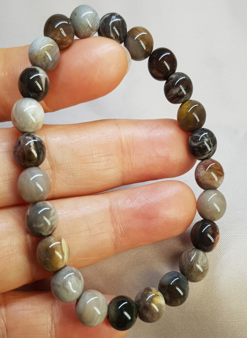 나무화석(규화목)8.6mm 팔찌