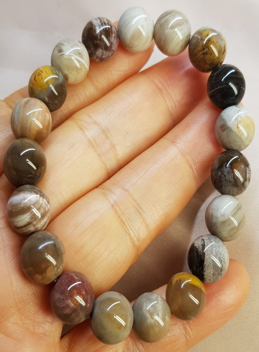 나무화석수정(규화목)10mm팔찌