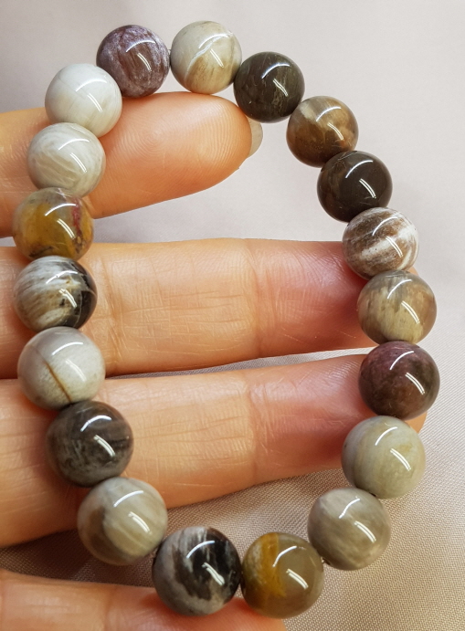 나무화석수정(규화목)10mm팔찌